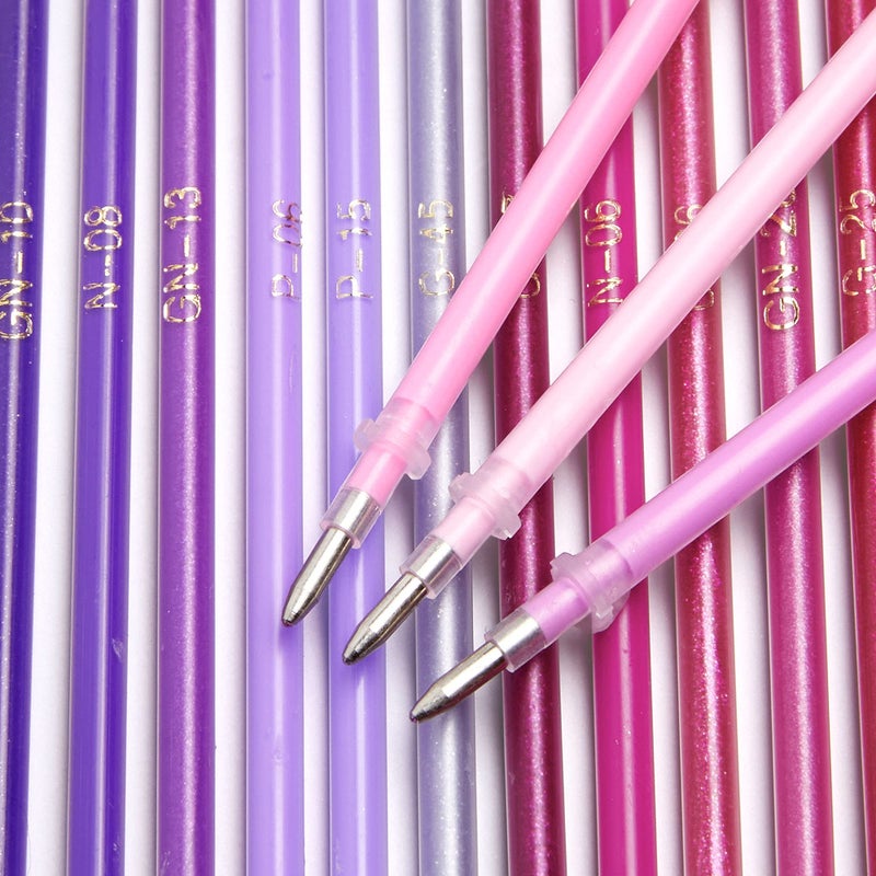 OfficeGoods Gel Pen Refills - 24 Individual Colors - Fast Drying Ink - Perfect for Artists, Adult and Kids Coloring Books, Mandalas, Nature - 2 Pack - Pinks and Purples - Image 3